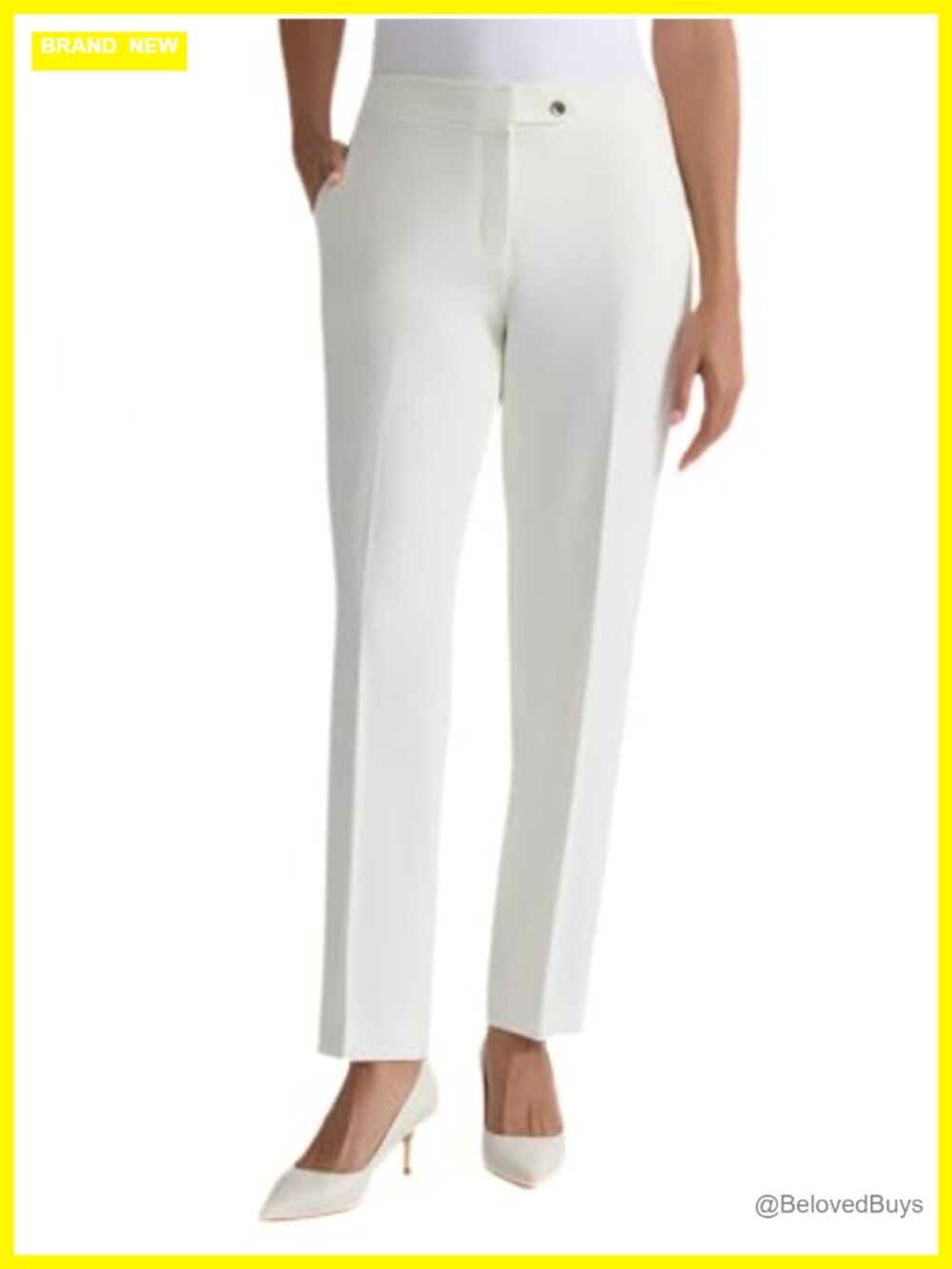 Kasper Women's Straight Leg Crepe Trouser Pant Extended Tab Work